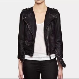 All Saints Riley Cropped Leather jacket